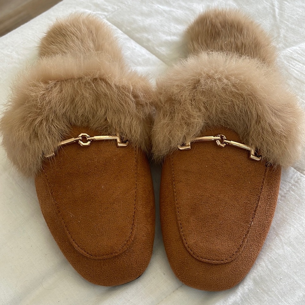 Faux Fur Suede Mule